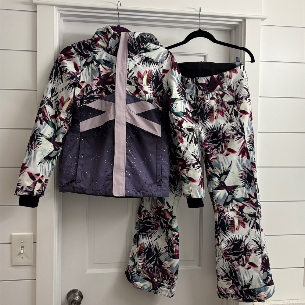 Obermeyer Multicolor Floral Ski Jacket and matching ski pants